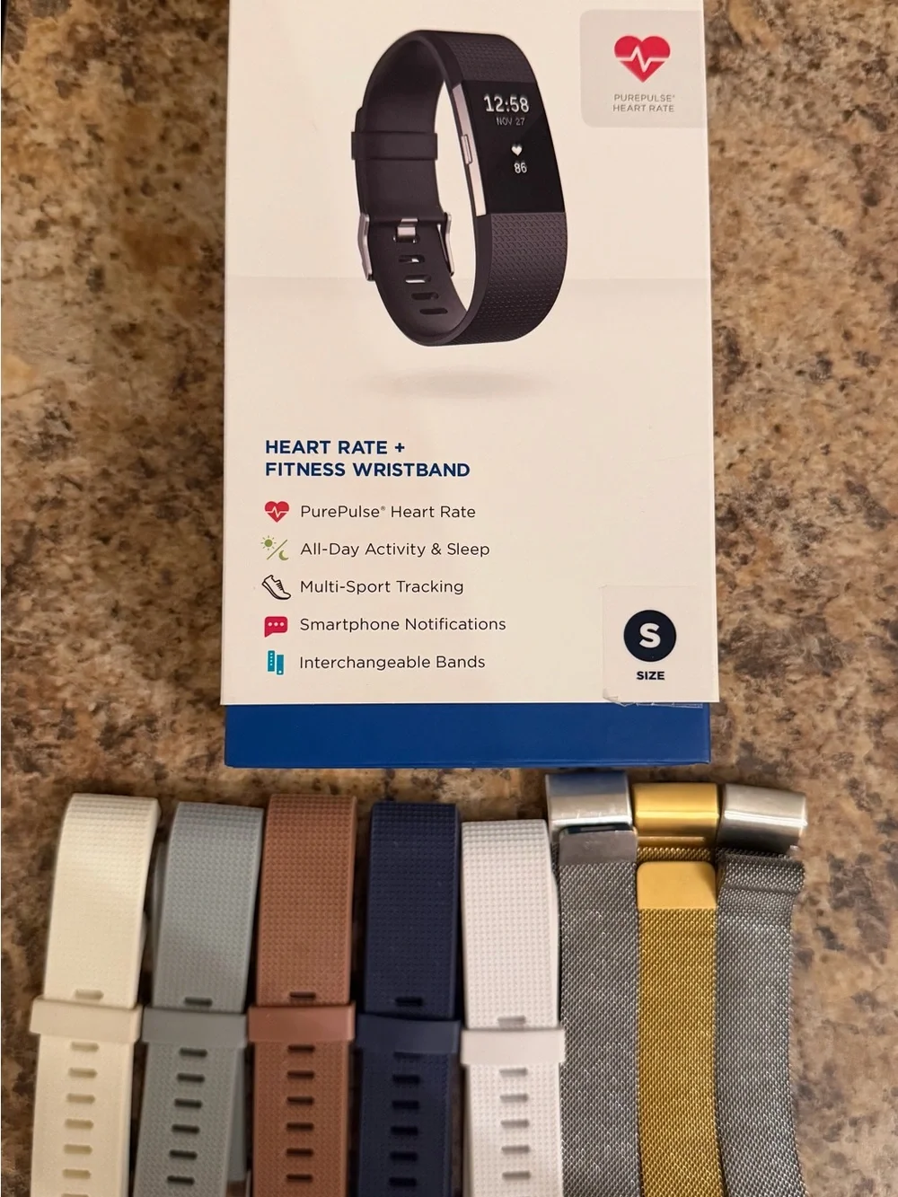 Fitbit Charge 2 Black Fitness Tracker with Interchangeable Bands